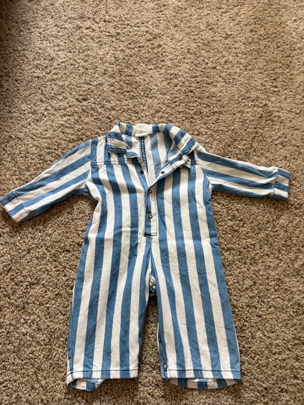 Guess Blue and White Striped One-Piece